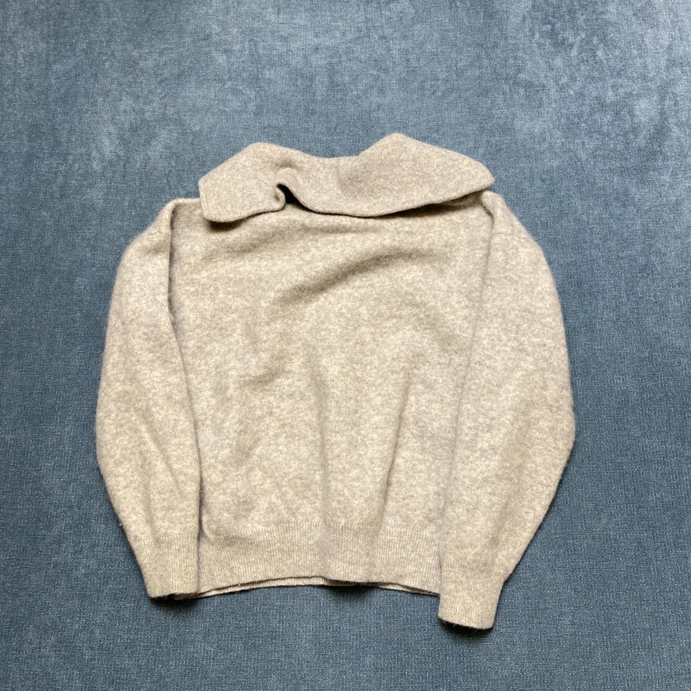 Charter Club Cashmere Sweater Womens Medium Gray Long Sleeve Winter Quarter Zip - Picture 9 of 13